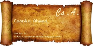 Csonka Ahmed névjegykártya