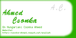 ahmed csonka business card